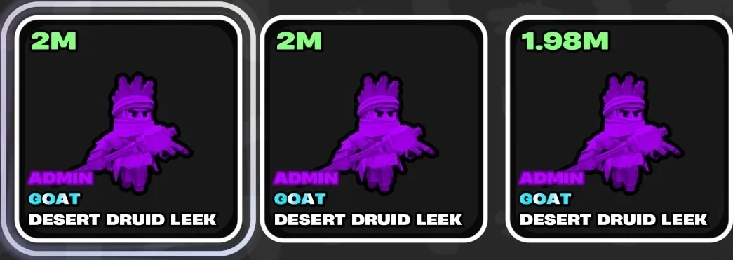 Admin Desert Druid Leek
